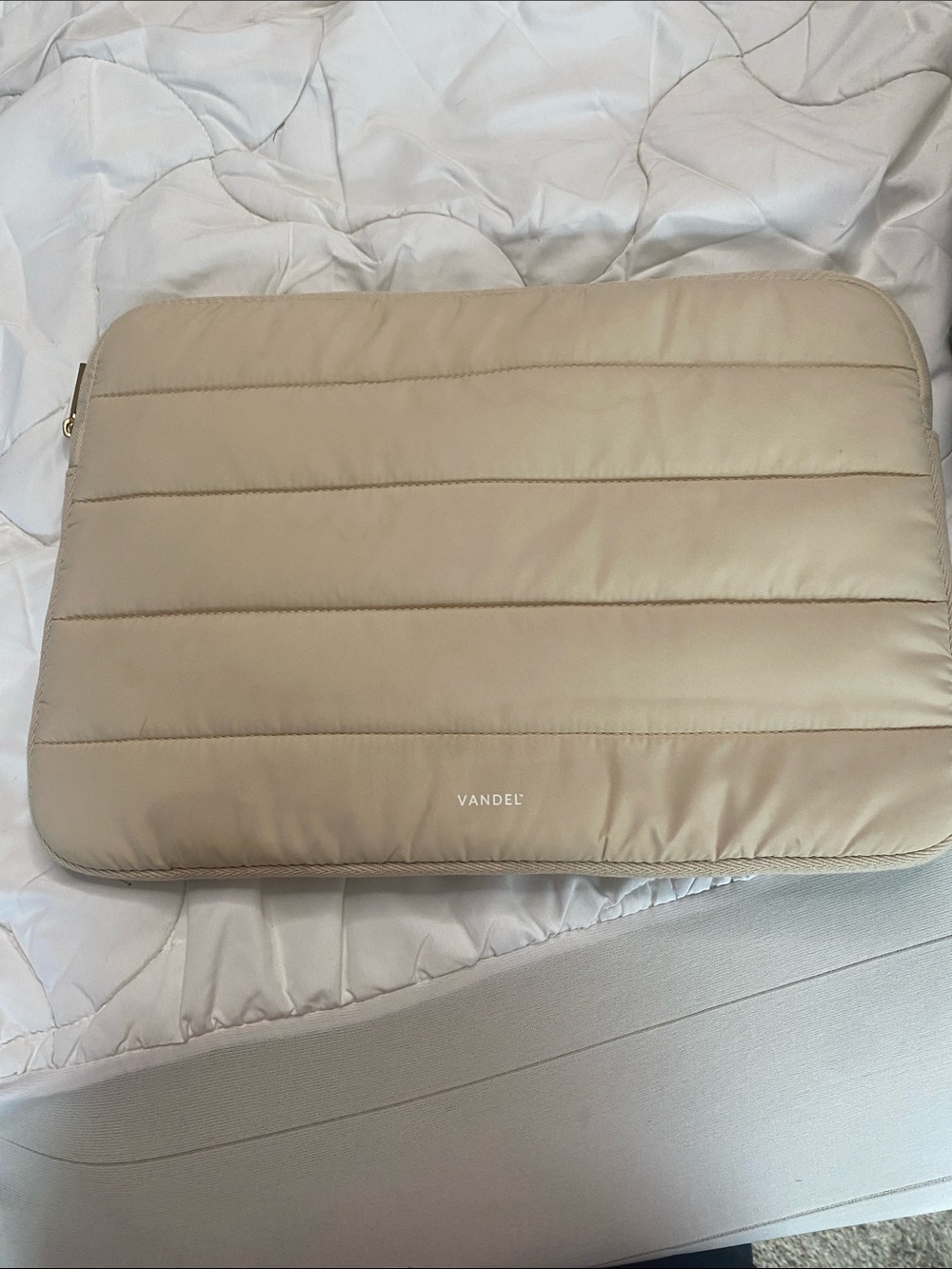 Beige Padded Tablet Sleeve – Quilted Protective Casey NWOT